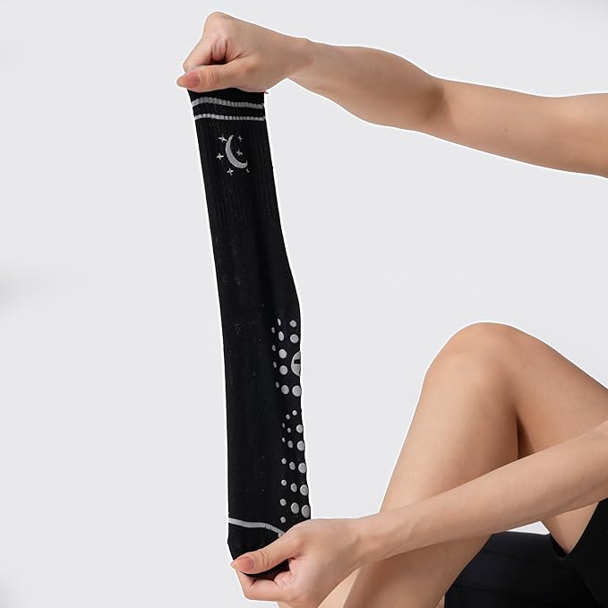 CoolMate Pilates Socks with Grips for Women, Yoga Socks, Crew Non Slip Women for Barre, Pilates Gifts
