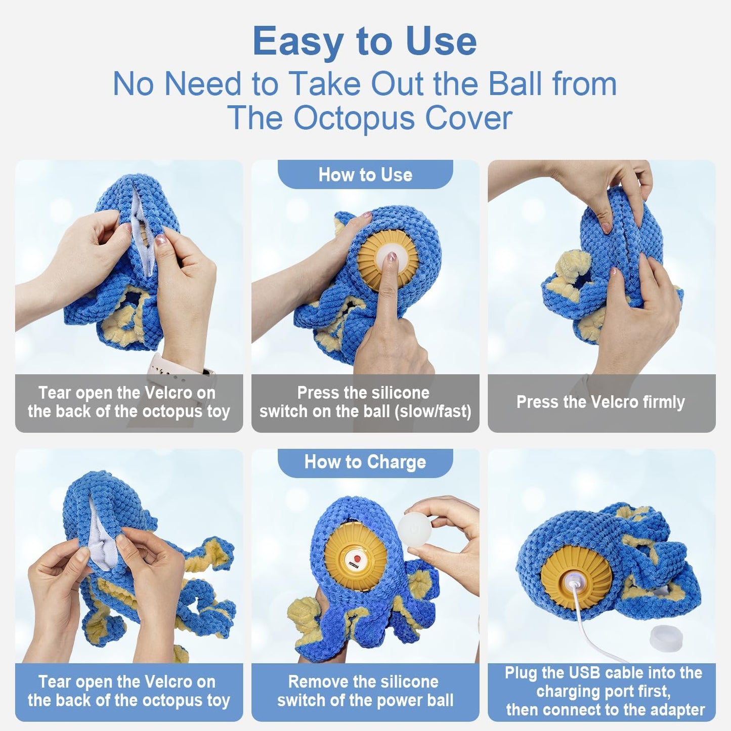 Automatic Jumping Octopus Dog Toy – Interactive Smart Dog Toy