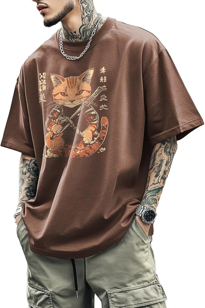 Mens Dragon Grpahic T-Shirts Short Sleeve 100% Cotton Crewneck Big and Tall Outdoor Summer Quick Dry Undershirts