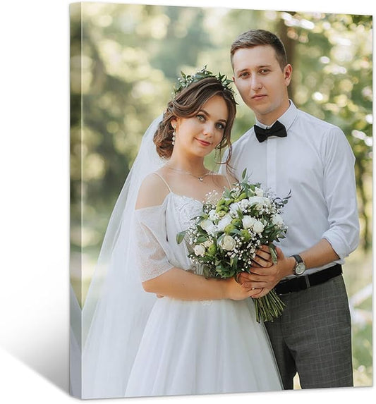 WayToLight Custom Canvas Prints with Your Photos, Canvas Wall Art for Friends, Couples and Weddings, Ideal for Bedroom, Office Decor (16" X 20")
