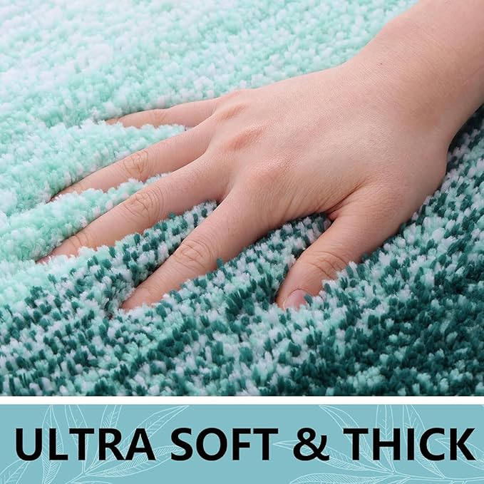 Arotive Microfiber Bathroom Rugs, Shaggy Soft and Absorbent Bath Rug, Non-Slip, Thick Plush Machine Washable Dry Bath Mats for Bathroom, Tub and Shower, 36x24, Dark Green, Rectangular