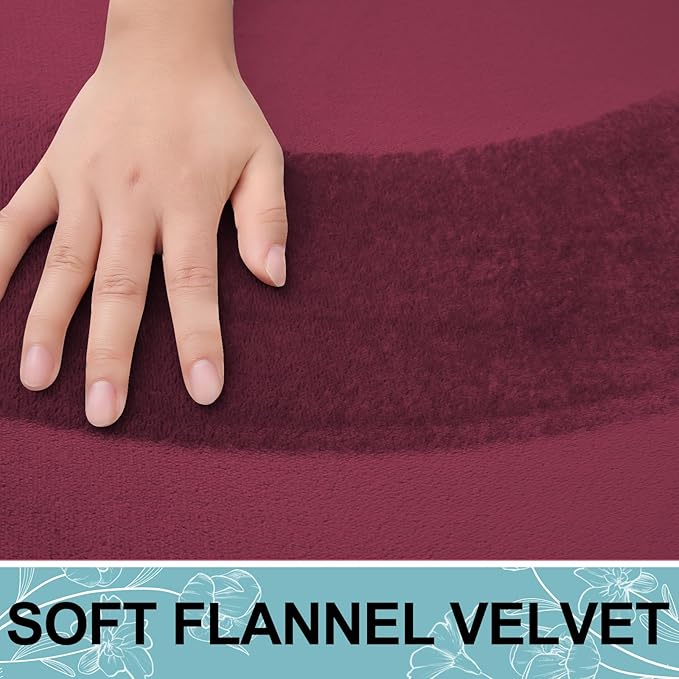 Smiry Memory Foam Bath Mat 59x34, Extra Soft and Absorbent Bathroom Mats, Non Slip Washable Carpet for Floor, Shower and Tub, Burgundy