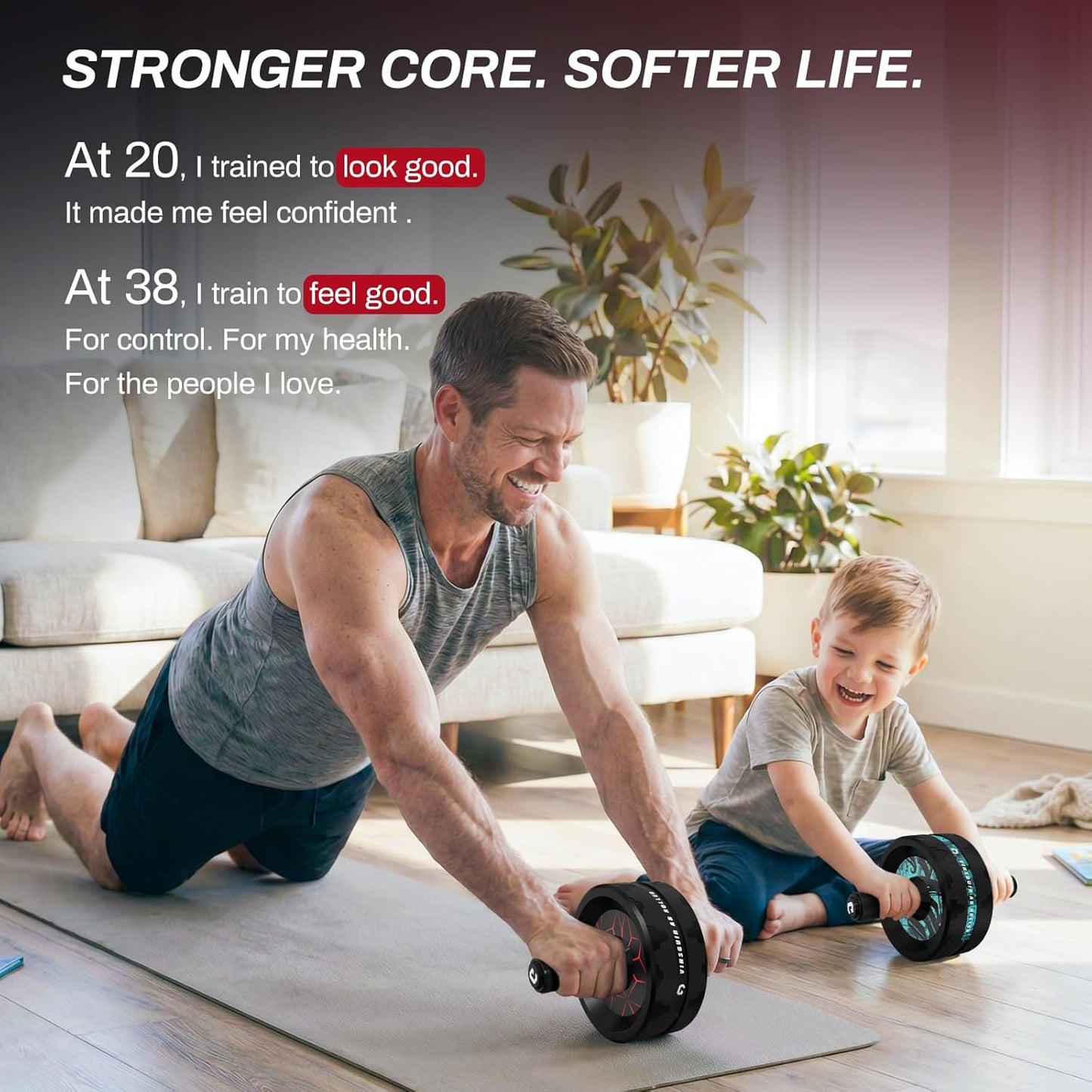 Ab Roller Wheel for Core Strength Training & Home Workout