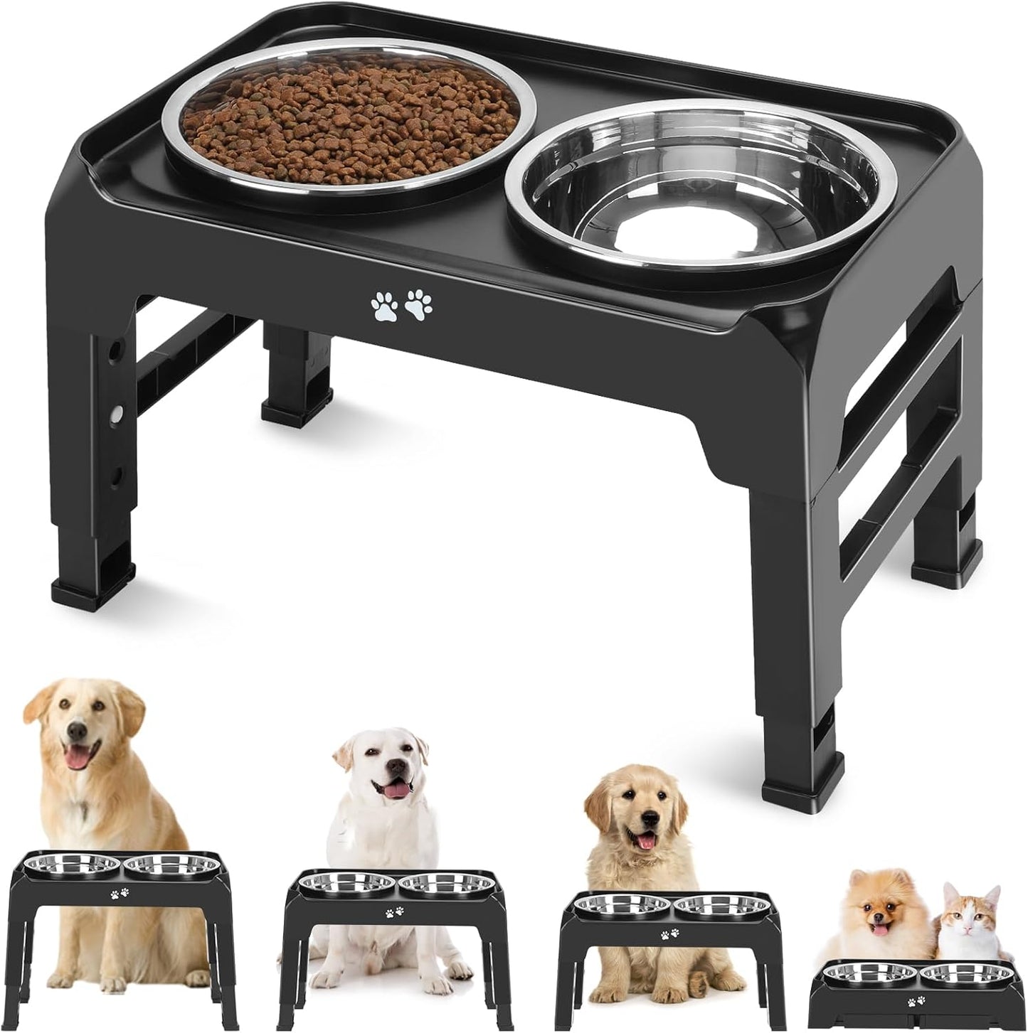 Adjustable Elevated Dog Bowl Stand – Ergonomic & Non-Slip Feeder