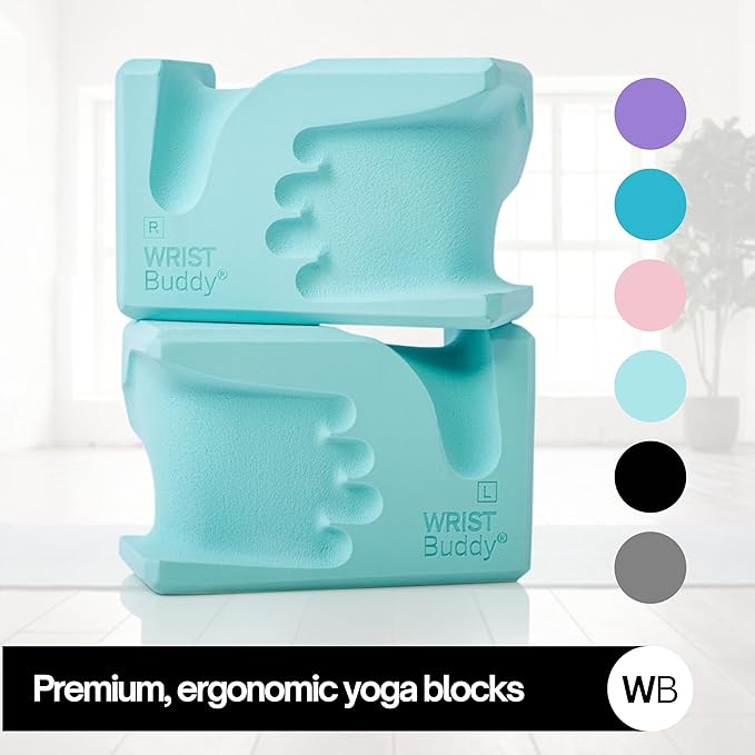 WRISTBuddy® Yoga Blocks 2-Pack (Left + Right) — Ergonomic, Hand-Shaped EVA Blocks for Wrist Relief & Better Grip | Doctor-Designed Support for Yoga, Pilates, Handstands, Push-Ups & Rehab