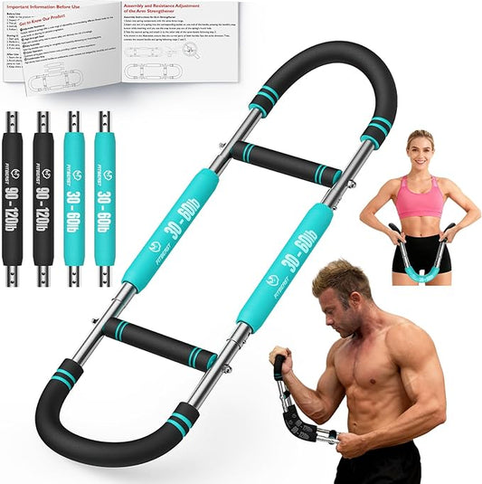 FitBeast Twister Arm Trainer, Chest Workout Equipment with 4 Spring - Adjustable Chest Exerciser for Men & Women, Detachable Forearm Strengthener, Home Fitness Equipment for Upper Body Muscle