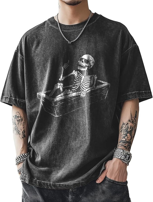 Mens Dragon Grpahic T-Shirts Short Sleeve 100% Cotton Crewneck Big and Tall Outdoor Summer Quick Dry Undershirts