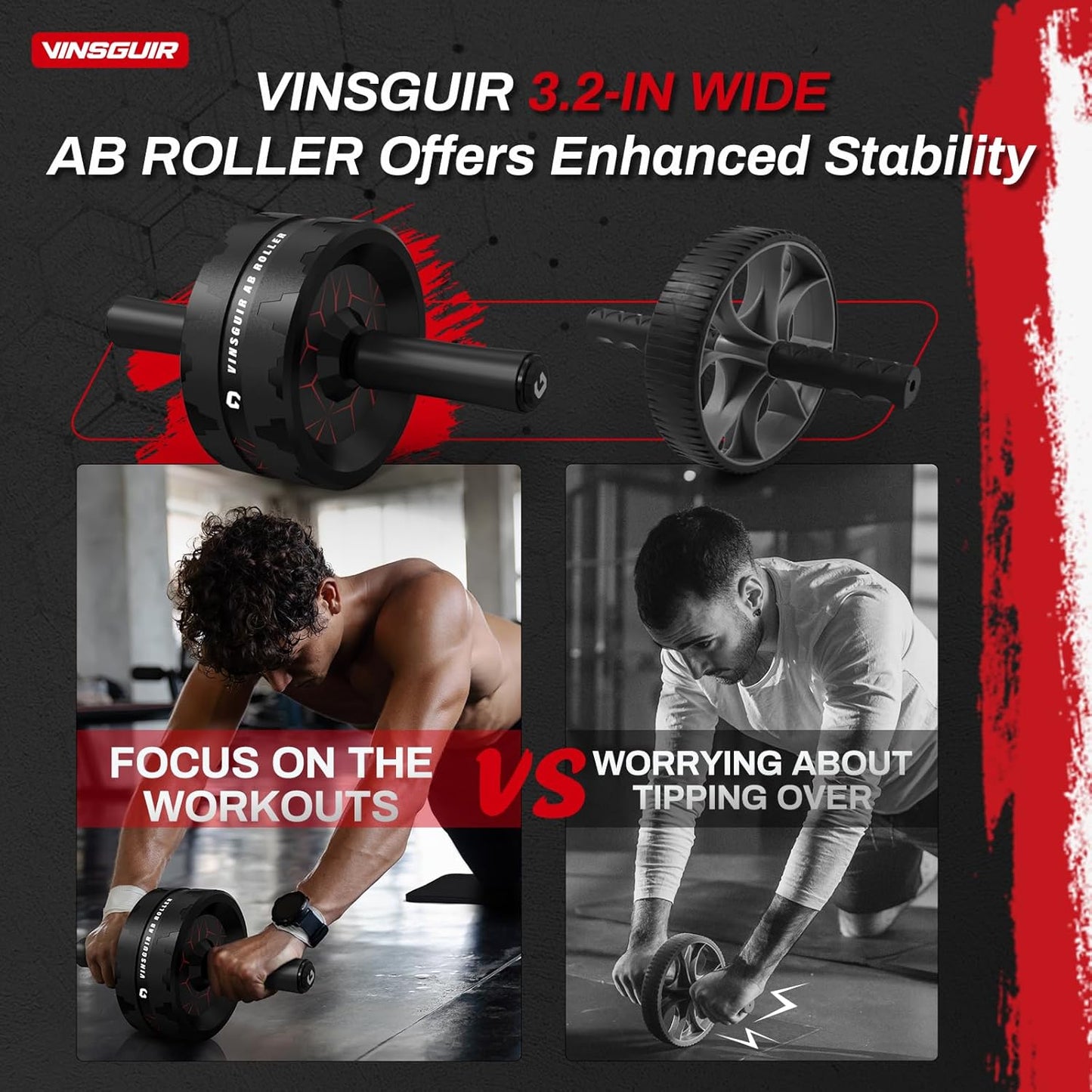 Ab Roller Wheel for Core Strength Training & Home Workout