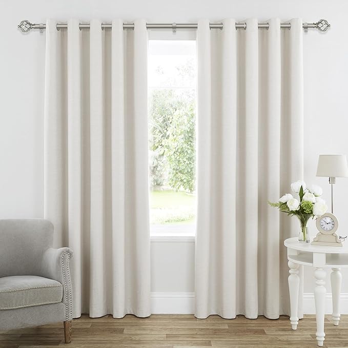 KAMANINA Silver Curtain Rods for Windows 72 to 144 Inch, Long Curtain Rod 32 to 144 Inches (2.6-12ft), 6/8 In Splicing Adjustable Single Drapery Rod with Twisted Cage Finial