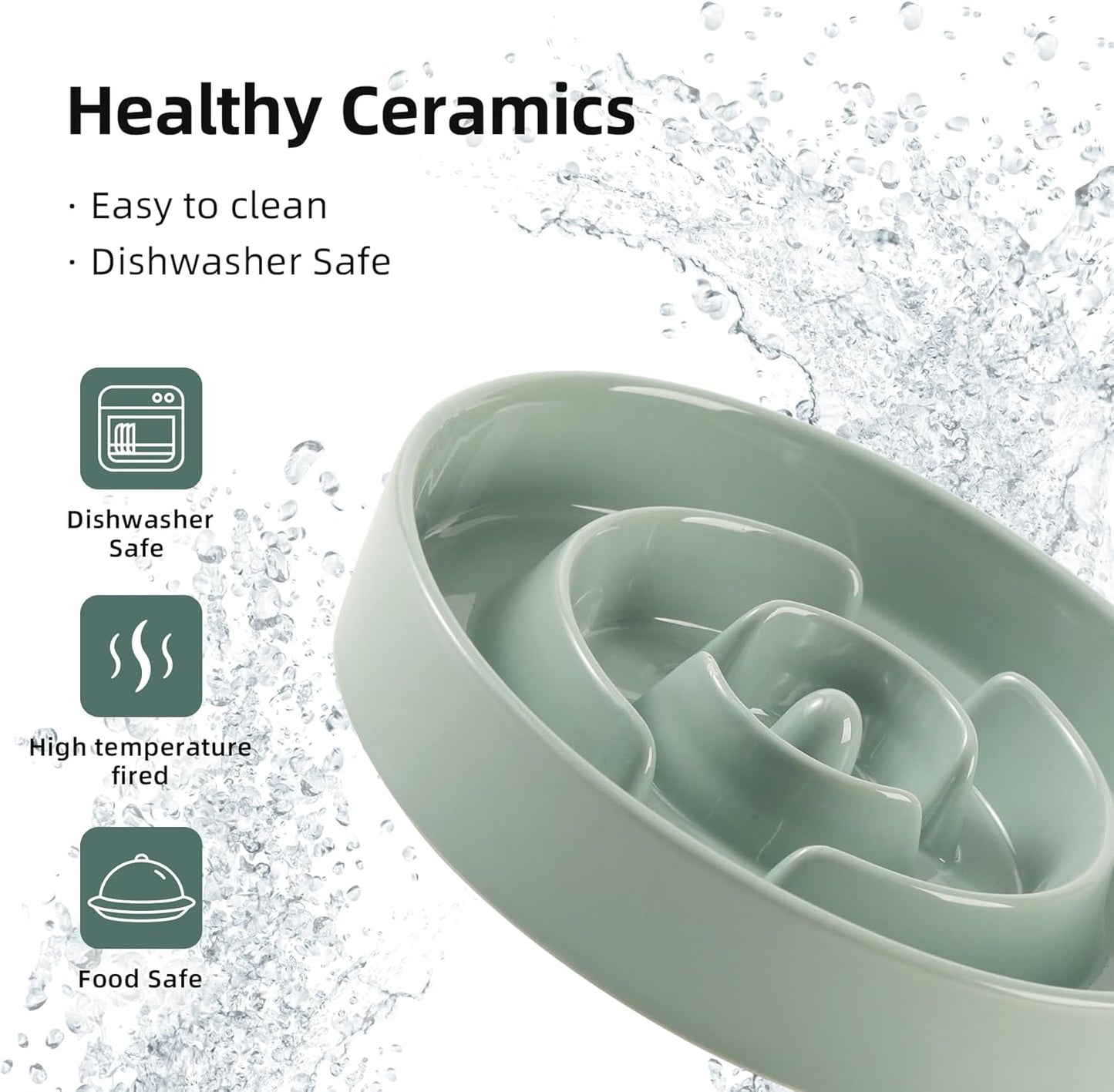 Ceramic Slow Feeder Bowl for Dogs & Cats