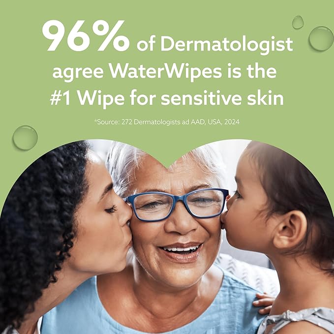 WaterWipes Sensitive+ Baby & Toddler Wipes, 3-In-1 Cleans, Cares, Protects, 99.9% Water, Textured Clean, Unscented & Hypoallergenic, 540 Count (Pack of 9)