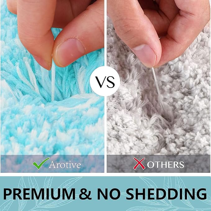 Arotive Microfiber Bathroom Rugs, Shaggy Soft and Absorbent Bath Rug, Non-Slip, Thick Plush Machine Washable Dry Bath Mats for Bathroom, Tub and Shower, 30x20, Sky Blue, Rectangular