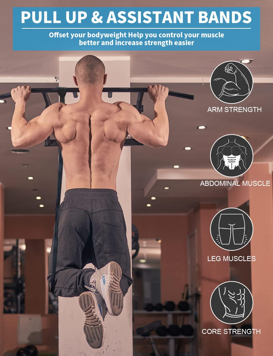 Resistance Bands Set for Pull Up Assistance and Home Workout