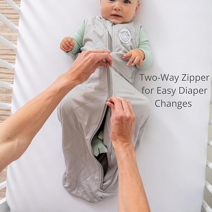 Dreamland Baby Lightweight Bamboo Viscose Sleep Sack (24-36 Months). 1.0 TOG Ultra Soft Blanket w/ 2-Way Zipper. 95% Viscose, 5% Spandex (Grey). Mom-Owned US Business, Premium Materials