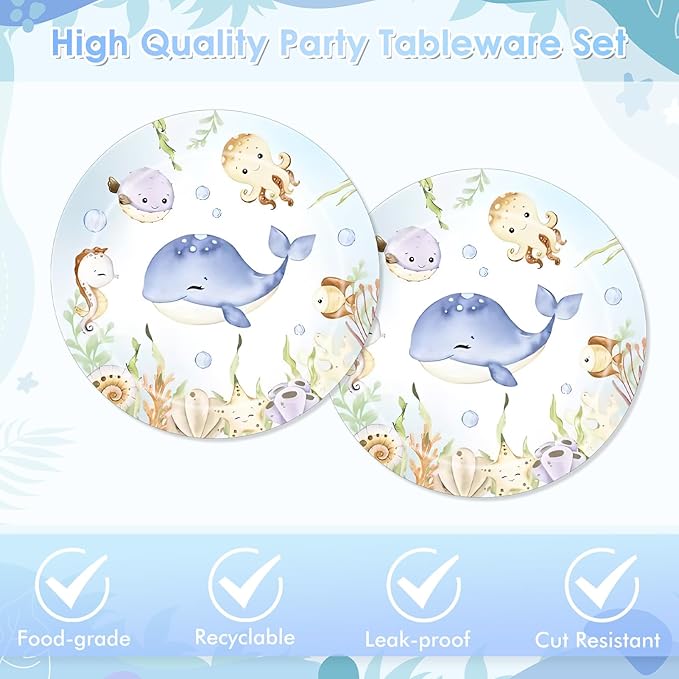 Under The Sea Party Tableware Set – Plates & Napkins for Birthday Party