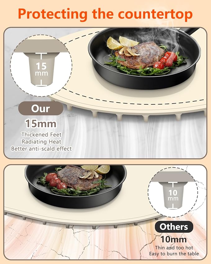 Warming Mat for Food with Adjustable Temperature Timer,10S Fast Heating Silicone Food Warmers for Parties Buffet and Home Daily,Food Warming Mat with Insulating Pad Raised Feet Protects Table