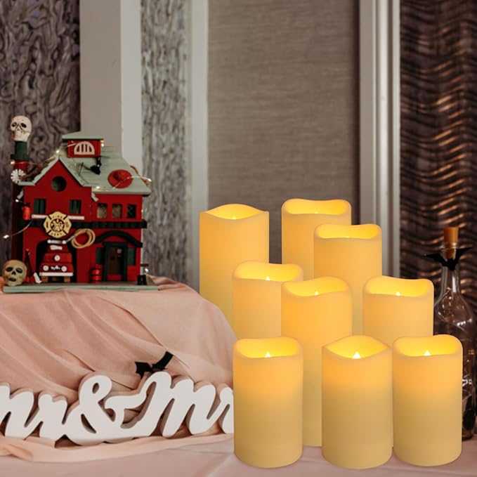 24-Pack LED Flameless Candles with Remote Control -Flickering Electric Candles- Timer Candles -3D Flame, for Halloween Christmas Parties,Wedding,Home,Gift and Special Occasions(Three Sizes)