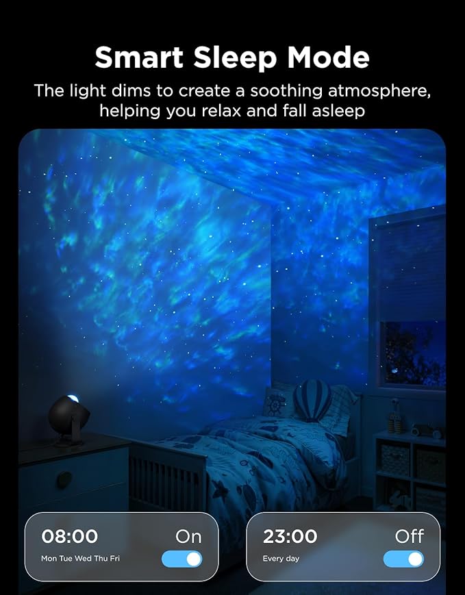 Galaxy Star Projector Night Light – Ocean Wave LED Mood Lamp for Bedroom