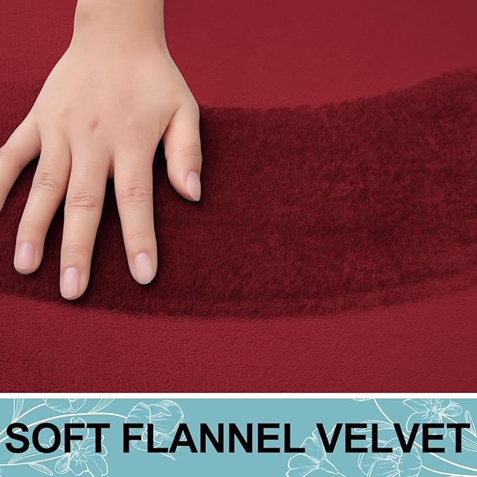 Smiry Memory Foam Bath Mat 36x24, Extra Soft and Absorbent Bathroom Mats, Non Slip Washable Carpet for Floor, Shower and Tub, Red