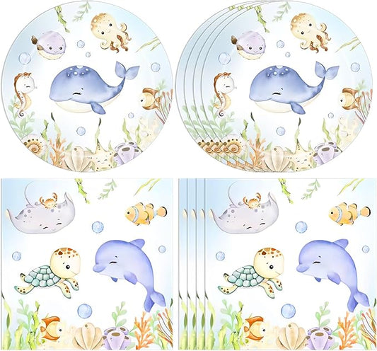 Under The Sea Party Tableware Set – Plates & Napkins for Birthday Party
