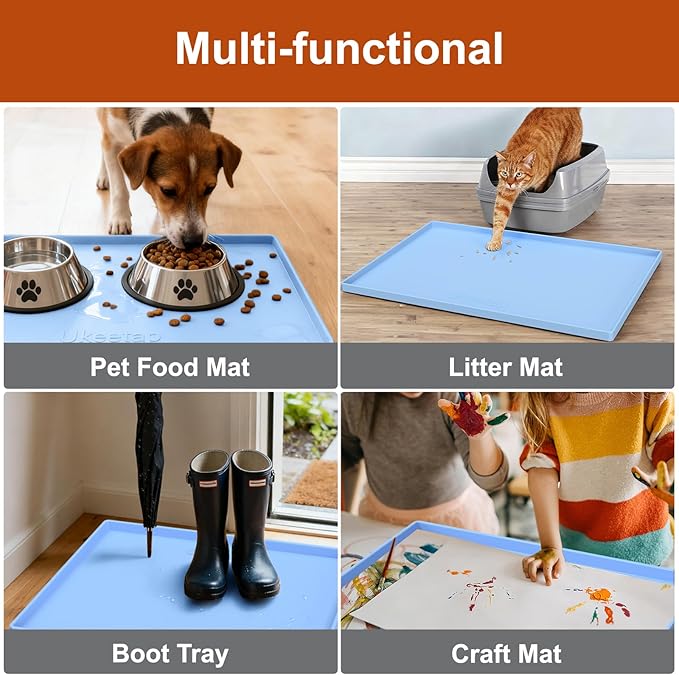 Waterproof Silicone Mat – Raised Edge Spill Protection Tray