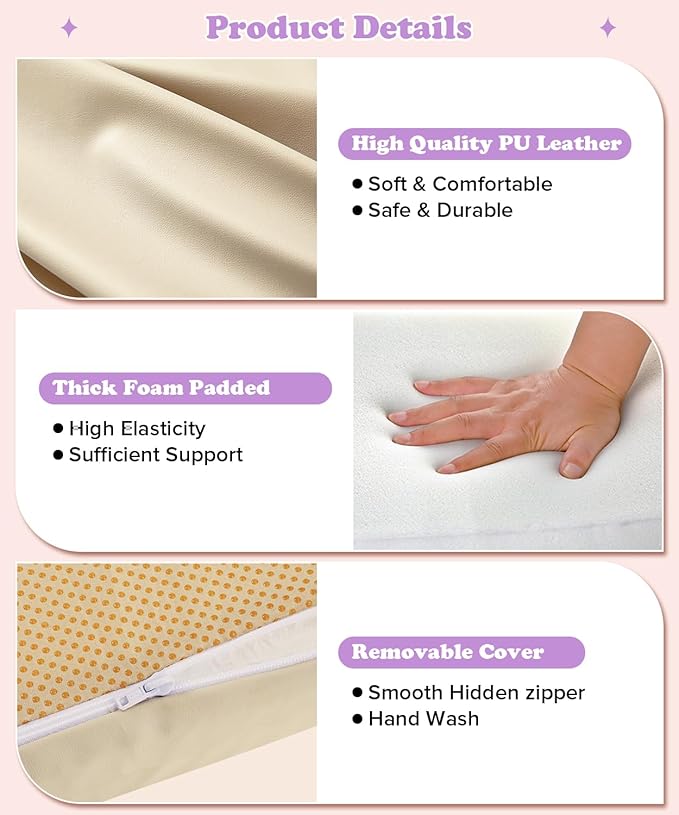 39X59Inch Vegan Leather Play Mat for Baby Trifold Thick | Soft Padded Foam Floor Mat for Kids Playroom | Foldable Playmat | Non-Slip Removable Cover Washable Crawling Playmat Infant