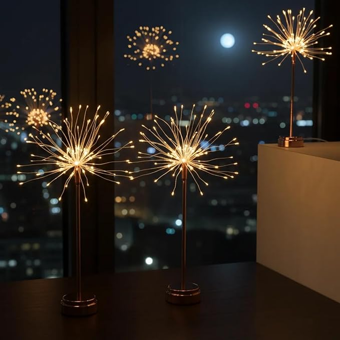 2-Pack Nest and Flowers Table Lights Fireworks - Decorative Lighting for Home, Living Room, Bedroom & Party, Ideal for Home Decor Enthusiasts & Party Planners.