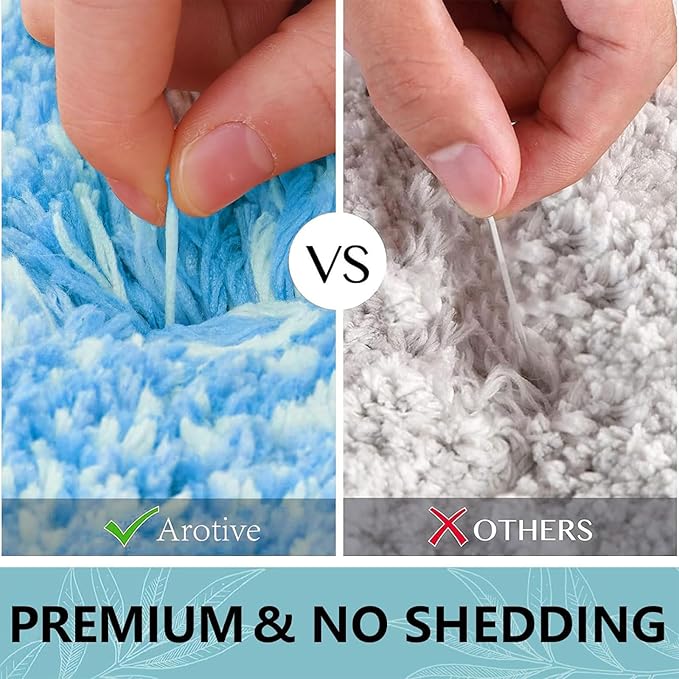 Arotive Microfiber Bathroom Rugs, Shaggy Soft and Absorbent Bath Rug, Non-Slip, Thick Plush Machine Washable Dry Bath Mats for Bathroom, Tub and Shower, 30x20, Light Royal Blue, Rectangular