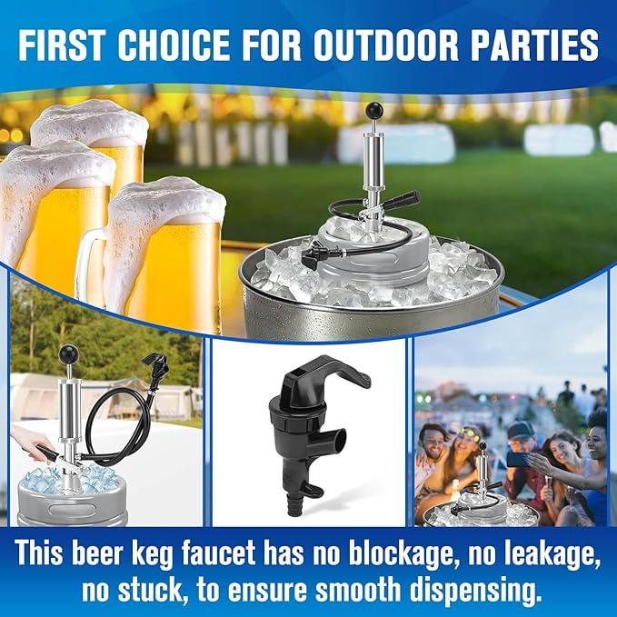 Keg Party Pump, 4" Keg Tap Kit Keg Pump Taps