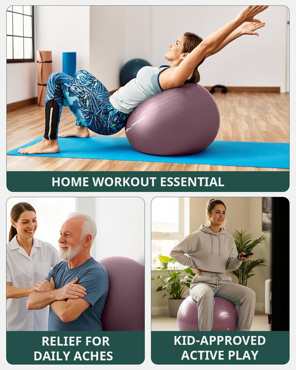 Exercise Ball for Yoga, Pilates and Core Workout