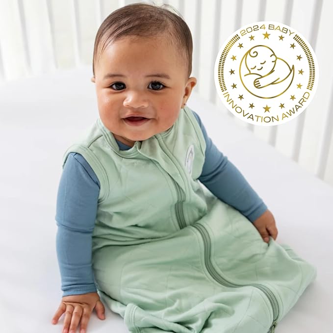 Dreamland Baby Lightweight Bamboo Viscose Sleep Sack (12-24 months). 1.0 TOG Ultra Soft Blanket w/ 2-Way Zipper. 95% Viscose, 5% Spandex (Sage). Mom-Owned US Business, Premium Materials