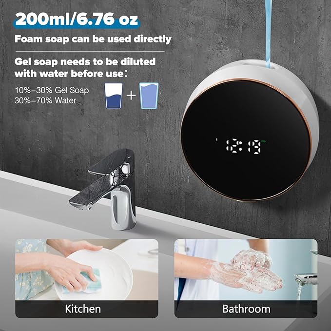Touchless Foaming Soap Dispenser – Automatic Rechargeable Kitchen Hand Soap Dispenser