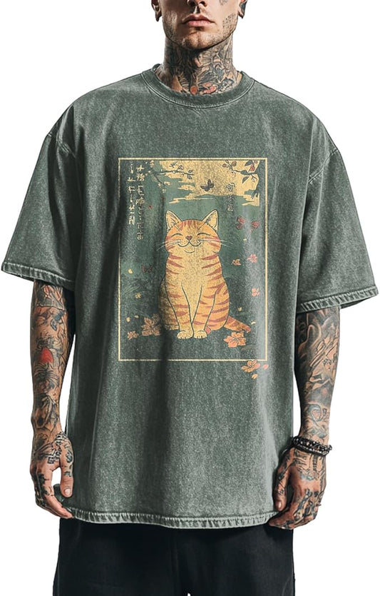 Mens Dragon Grpahic T-Shirts Short Sleeve 100% Cotton Crewneck Big and Tall Outdoor Summer Quick Dry Undershirts