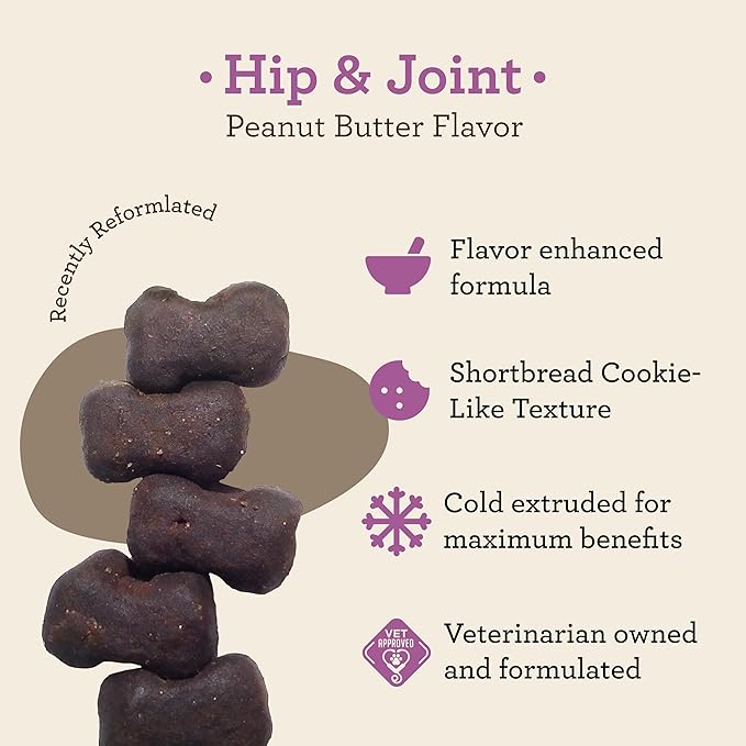 Dr. Joseph's VetPro Complete Peanut Butter Hip and Joint Dog Chews, 120 Count, Pain and Inflammation Relief with Glucosamine, Chondroitin, MSM, Turmeric, Vitamin C, Omega 3, Treats Hip Dysplasia