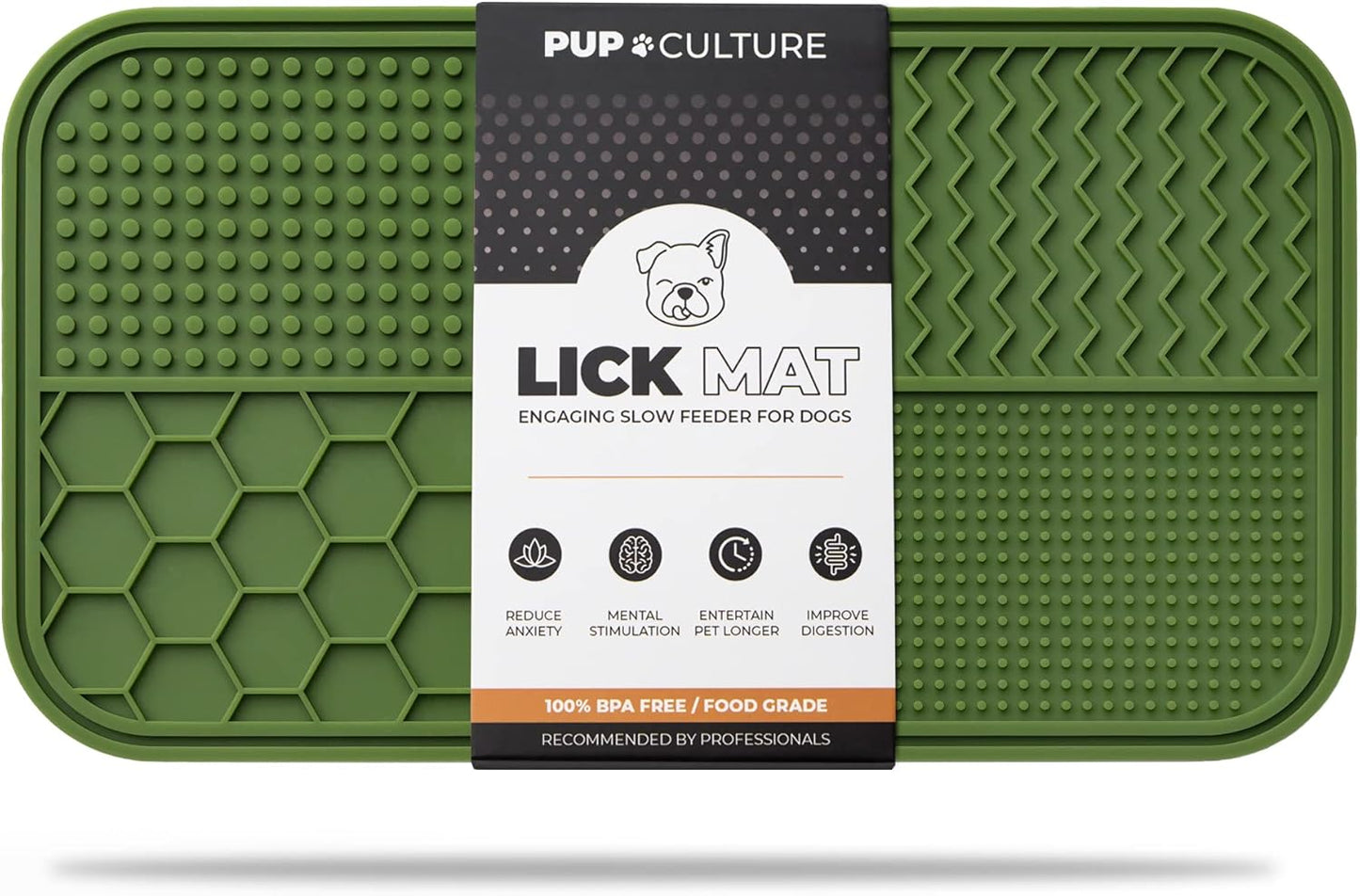 Pup Culture Dog Lick Mat for Dogs, Feeding Pad for Anxious Pets Plus 4