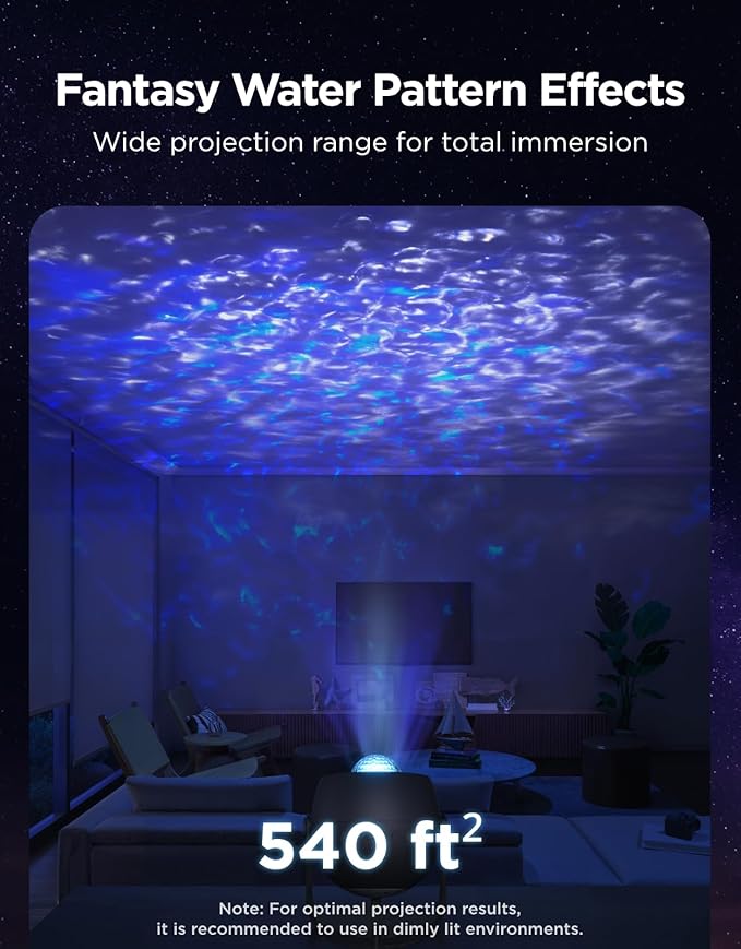 Galaxy Star Projector Night Light – Ocean Wave LED Mood Lamp for Bedroom