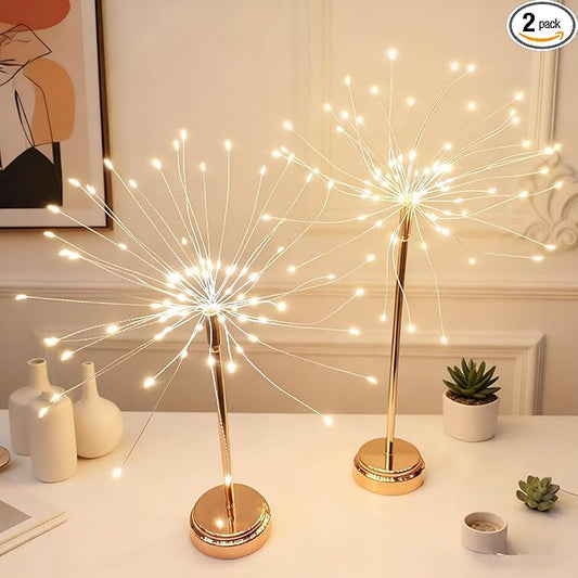 2-Pack Nest and Flowers Table Lights Fireworks - Decorative Lighting for Home, Living Room, Bedroom & Party, Ideal for Home Decor Enthusiasts & Party Planners.
