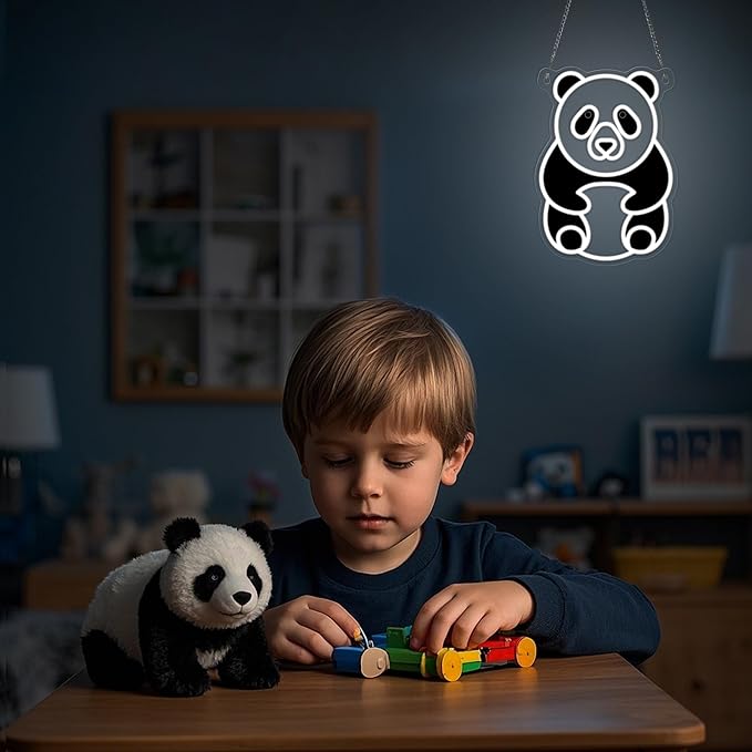 YuanDian Panda Neon Sign, Animal Neon Lights for Bedroom Living Room Wall Decor, Birthday Party Gifts for Kids Adults People Who Like Pandas