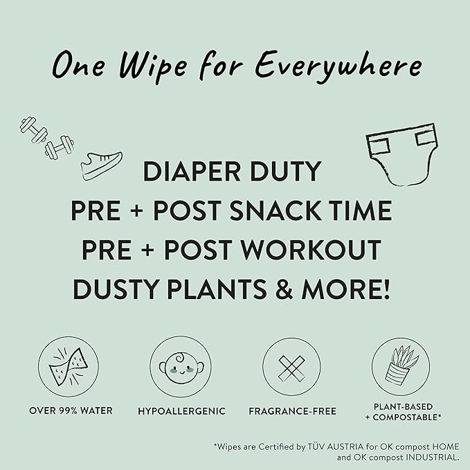 The Honest Company Hypoallergenic Multi-Use Baby Wipes for Sensitive Skin, Balance Blues, 576 Count