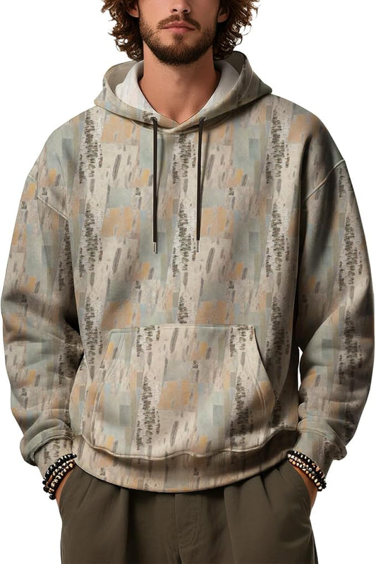 Mens Camo Hoodies Maple Leaf Graphic Camouflage Pullover Sweatshirts Hooded Fleece Casual Hunting Fall Outfits