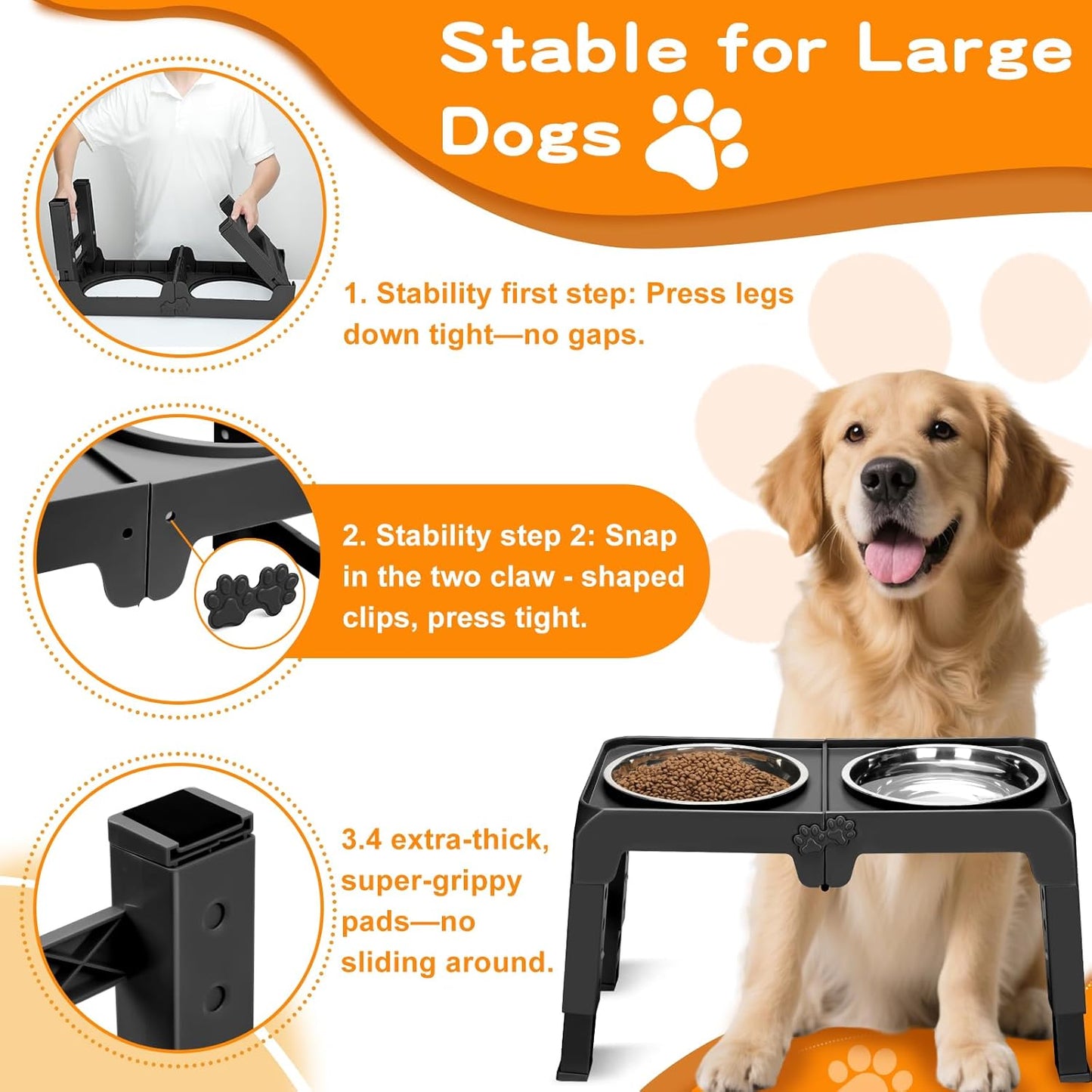 Elevated Dog Bowl Stand – Adjustable Height & Non-Slip Design