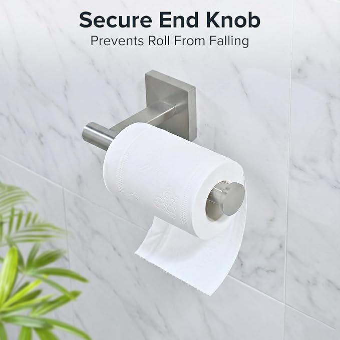 16" Brushed Nickel Bathroom Hardware Set 5-Piece, Fingerprint-Free SUS304 Stainless Steel Towel Bar for Small Bath & RV, Modern Square Bath Accessories Kit (Brushed Nickel)