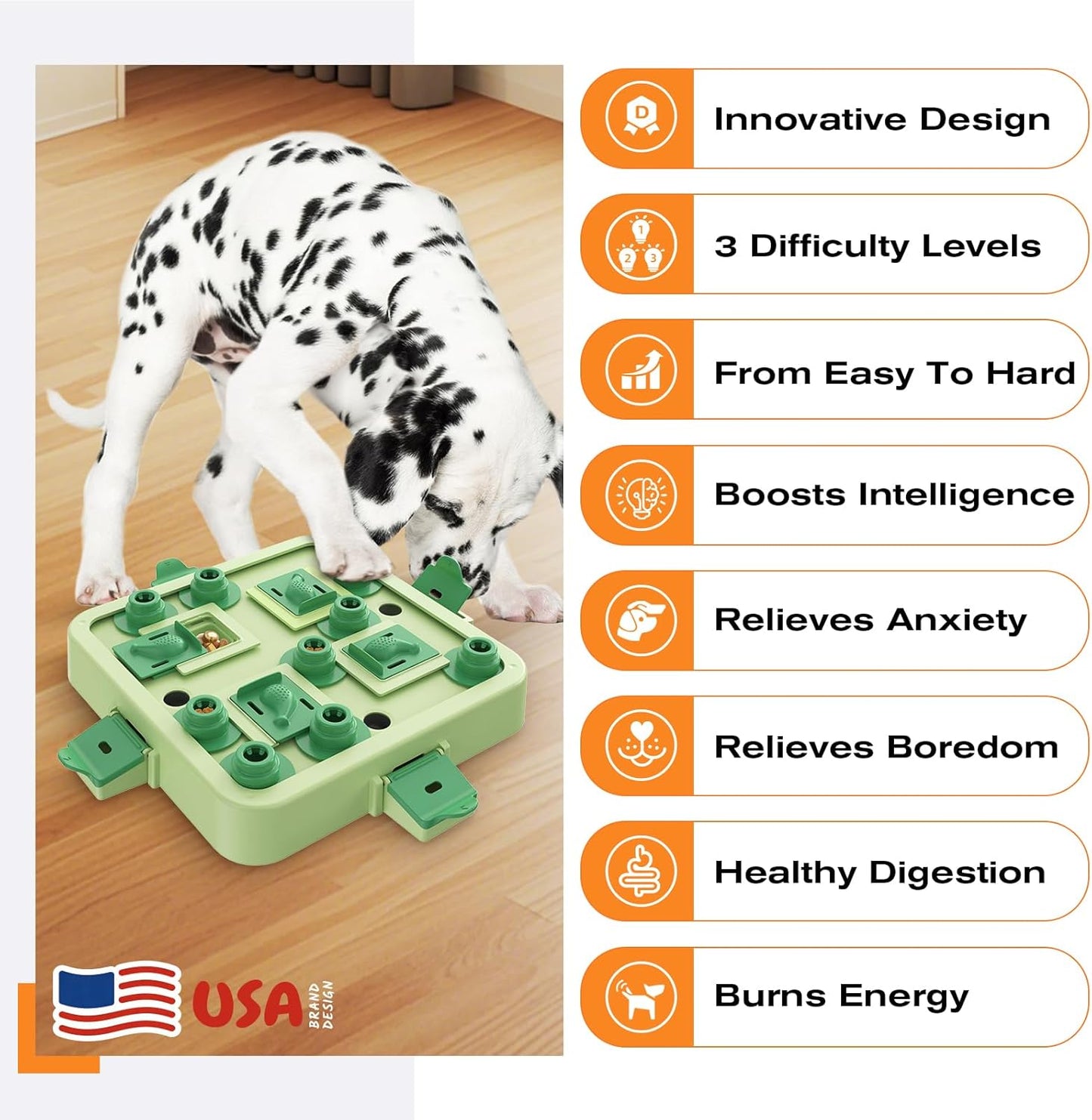 Interactive Dog Puzzle Board – 3-Level Slow Feeder Toy