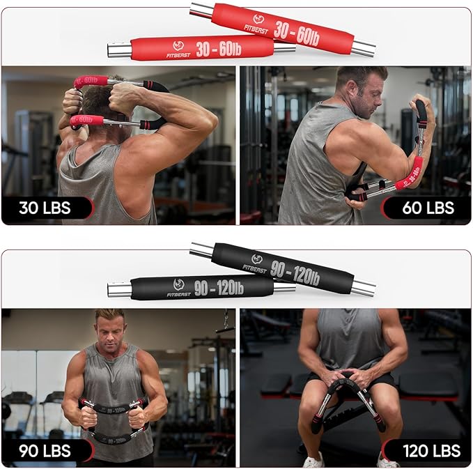 FitBeast Twister Arm Trainer, Chest Workout Equipment with 4 Spring - Adjustable Chest Exerciser for Men & Women, Detachable Forearm Strengthener, Home Fitness Equipment for Upper Body Muscle