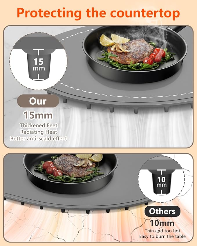 Warming Mat for Food with Adjustable Temperature Timer,10S Fast Heating Electric Food Warming Mat for Parties Buffet Daily,Food Heating Mat with Insulating Pad Raised Feet Protects Table