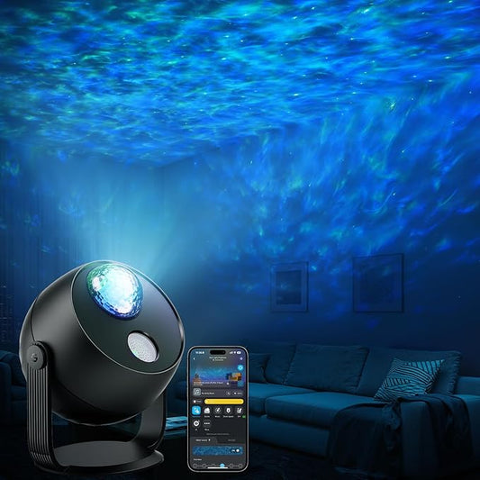 Galaxy Star Projector Night Light – Ocean Wave LED Mood Lamp for Bedroom