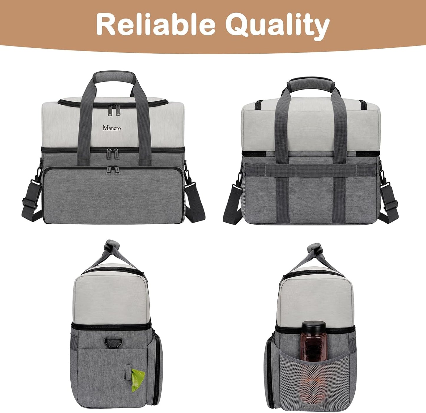 Dog Travel Bag with Food Containers & Bowls
