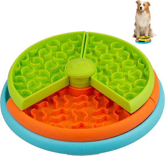 3-Level Interactive Slow Feeder Dog Bowl – Puzzle Feeding Toy