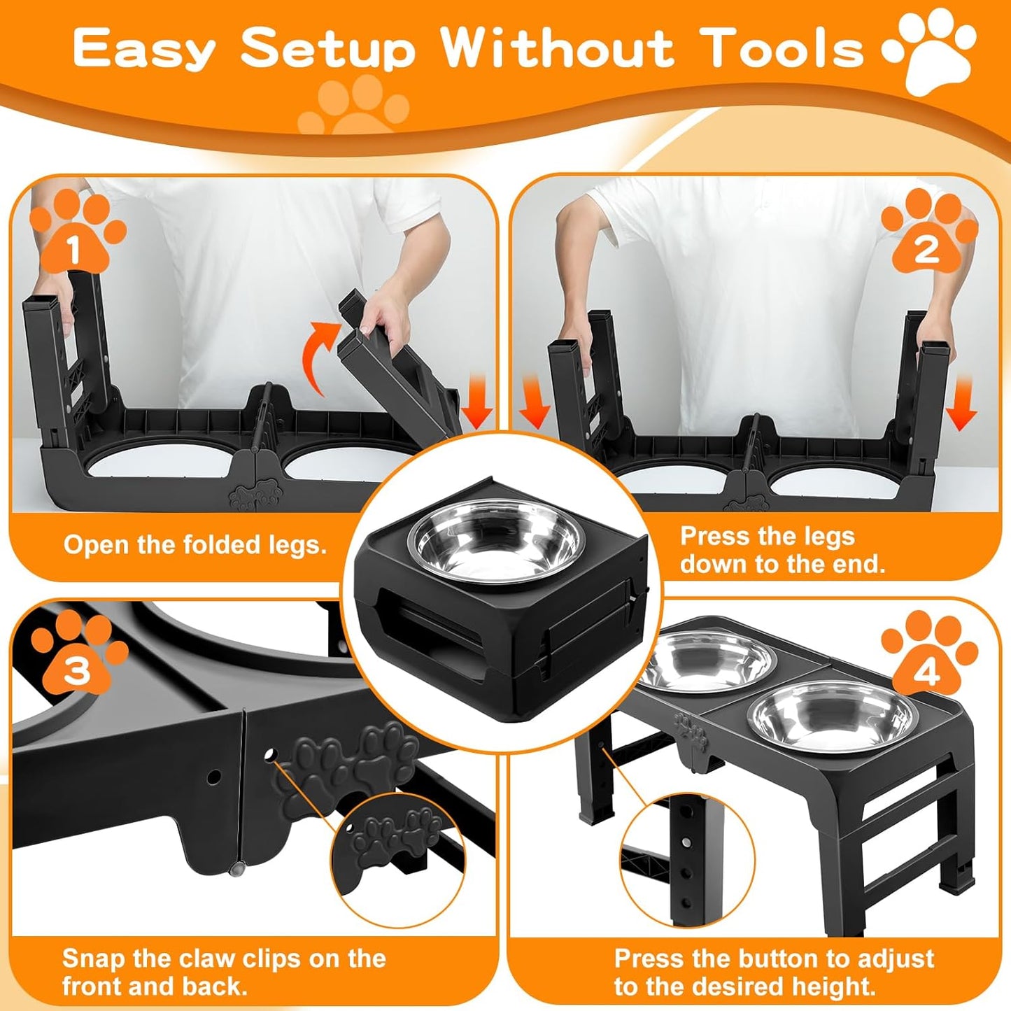 Elevated Dog Bowl Stand – Adjustable Height & Non-Slip Design