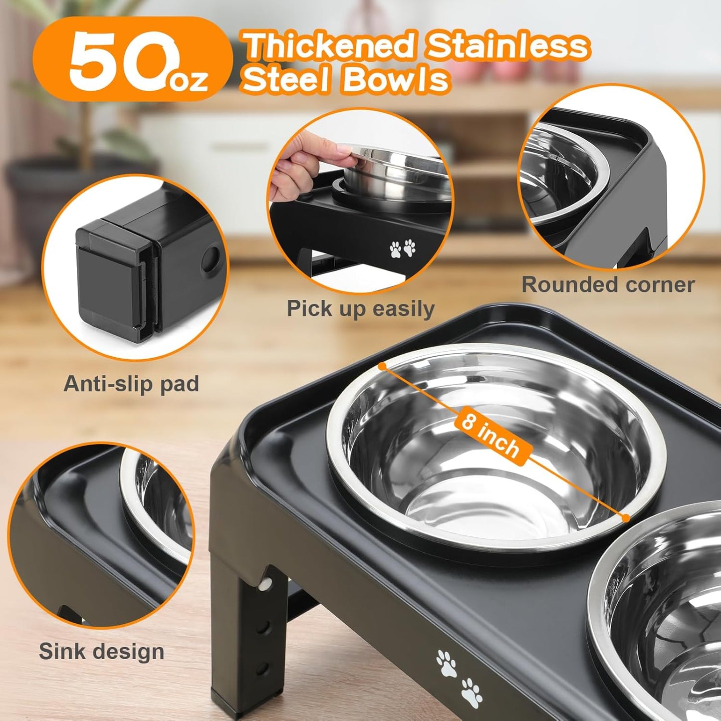 Adjustable Elevated Dog Bowl Stand – Ergonomic & Non-Slip Feeder